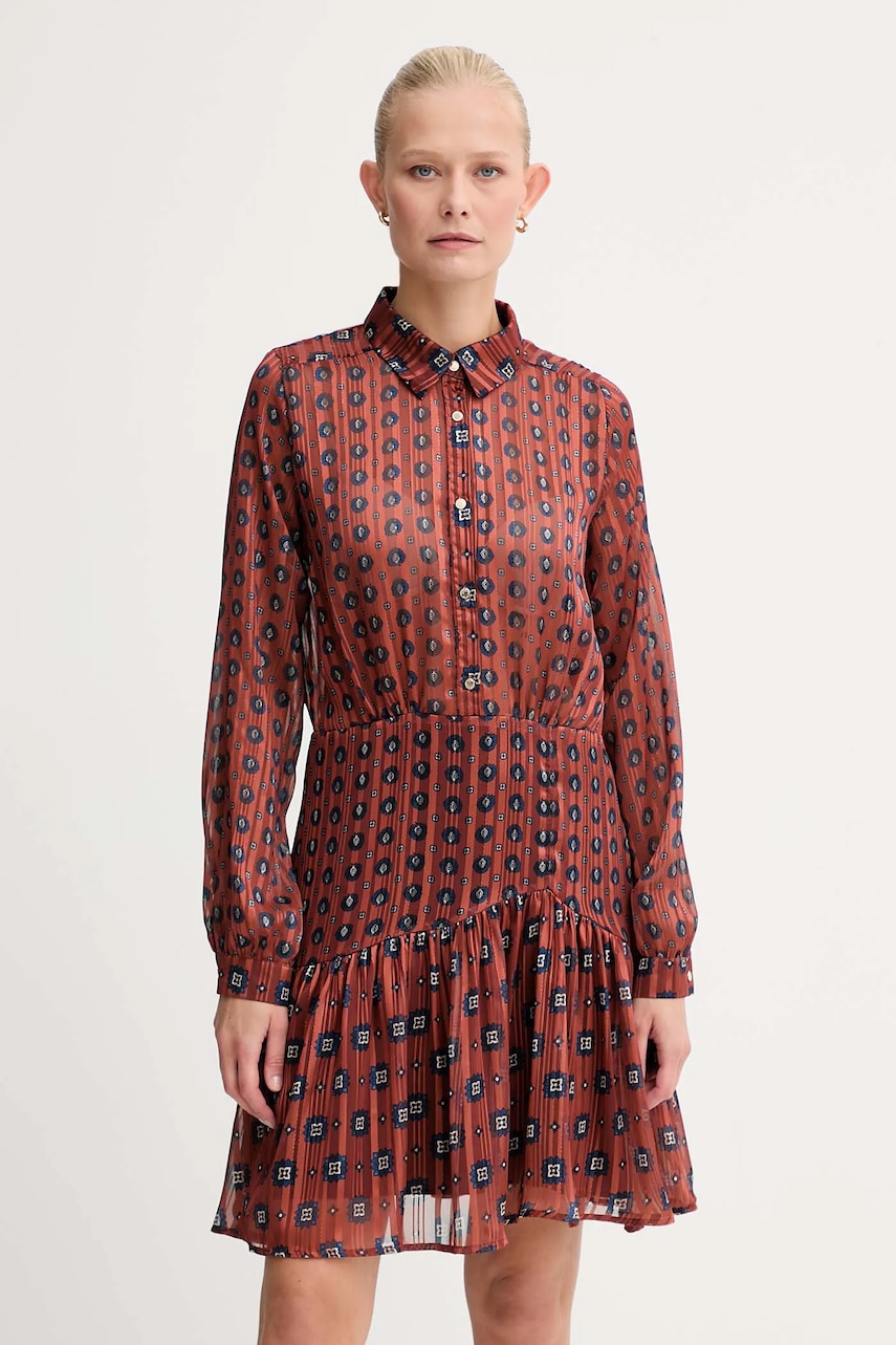 Morgan rochie culoarea maro, mini, evazați, RILGAL.F