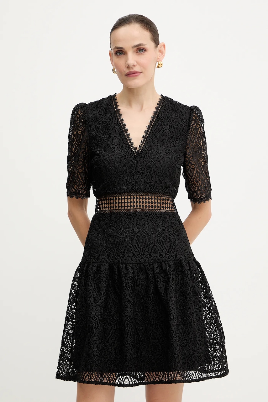 Morgan rochie culoarea negru, mini, evazați, RJULE Morgan rochie culoarea negru, mini, evazați, RJULE