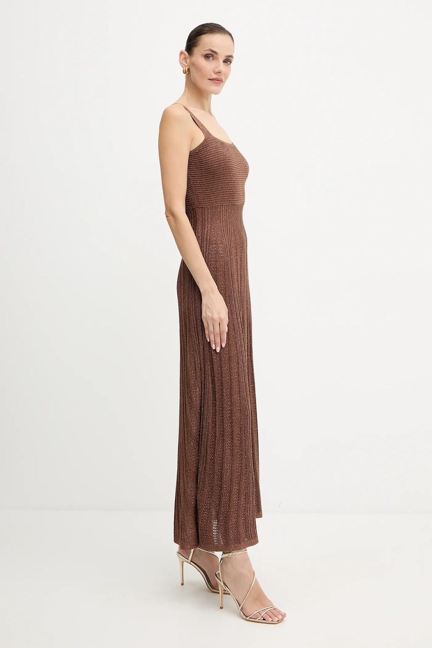 Платье Morgan цвет коричневый maxi расклешённое RMARMAI