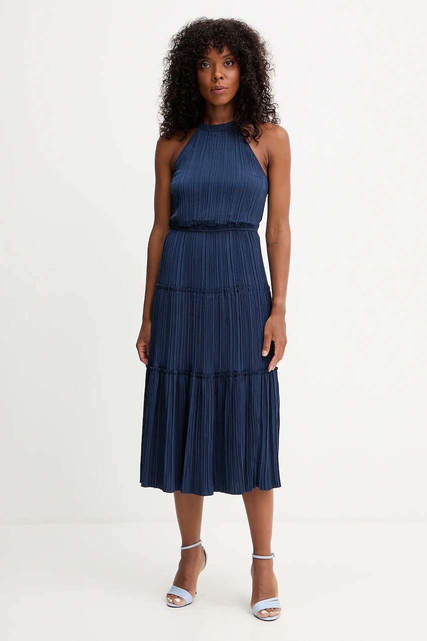Morgan rochie culoarea bleumarin, midi, evazați, ROMINA