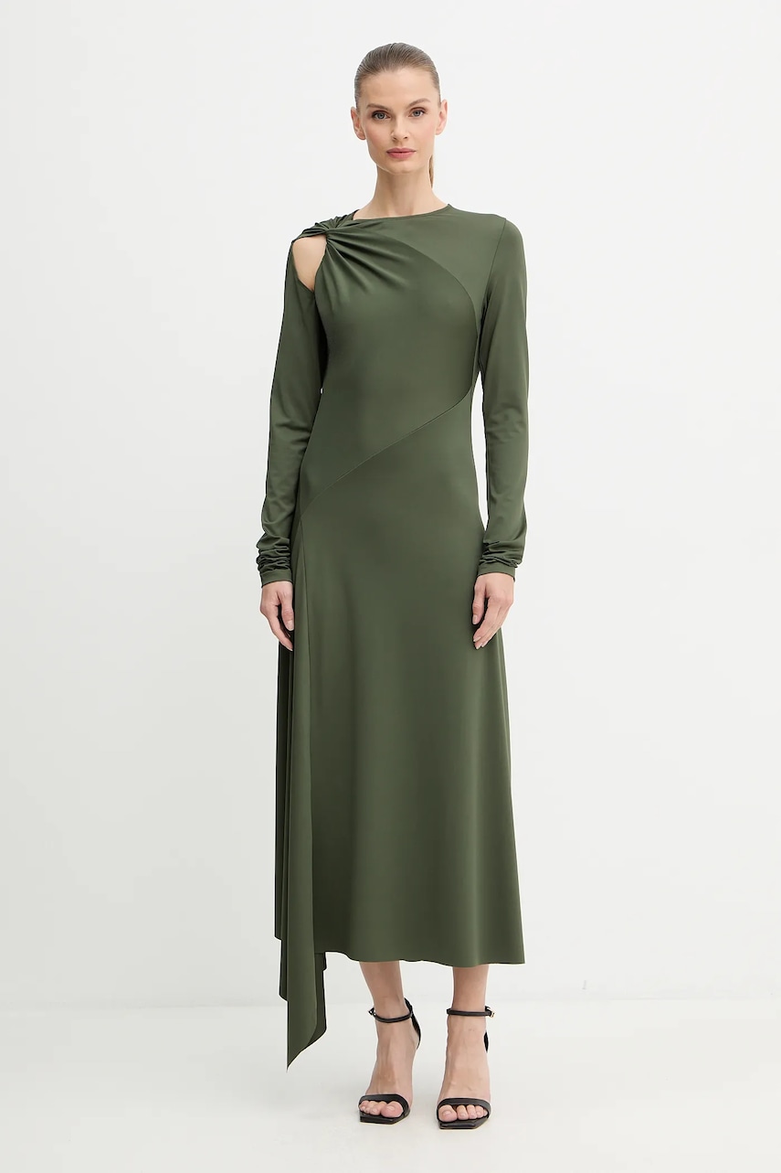 Victoria Beckham rochie culoarea verde, maxi, drept, 1425JDR006789A