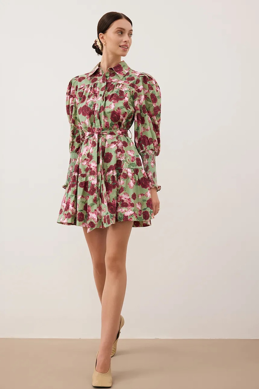 Bizuu rochie SOREZIA culoarea verde, mini, evazati, SOREZIA ZIELONY