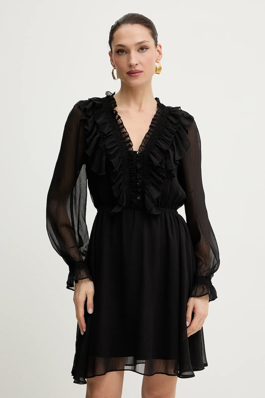 Morgan rochie culoarea negru, mini, evazați, RCATHY