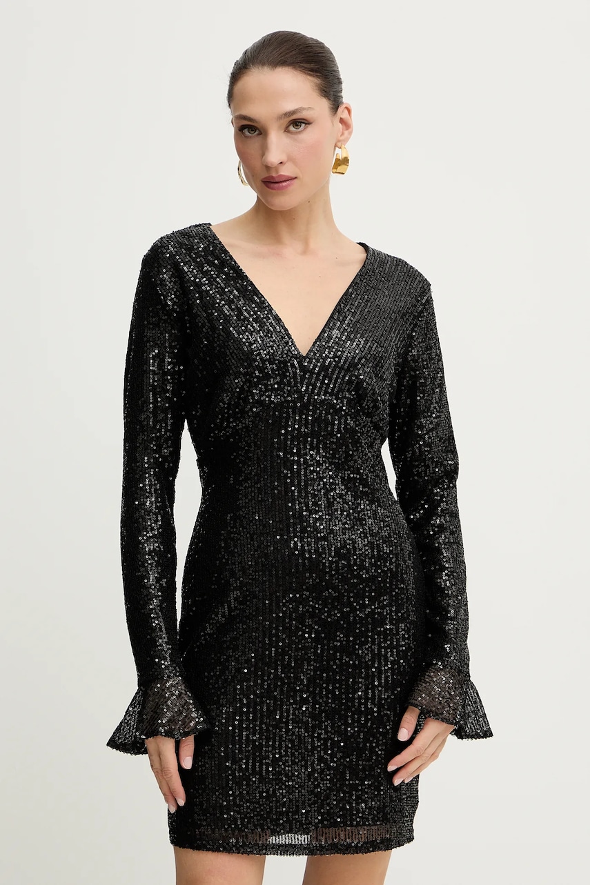 Morgan rochie culoarea negru, mini, mulata, RDISCO