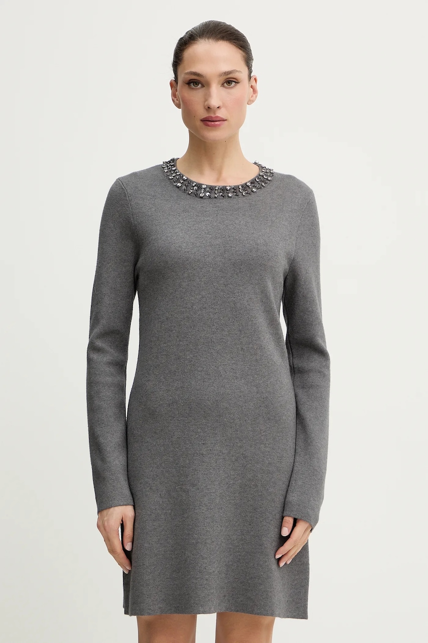 Morgan rochie culoarea gri, mini, evazați, RMCHO