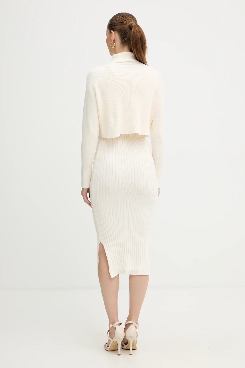 Сукня і светр Morgan колір бежевий midi облягаючі RMORIA