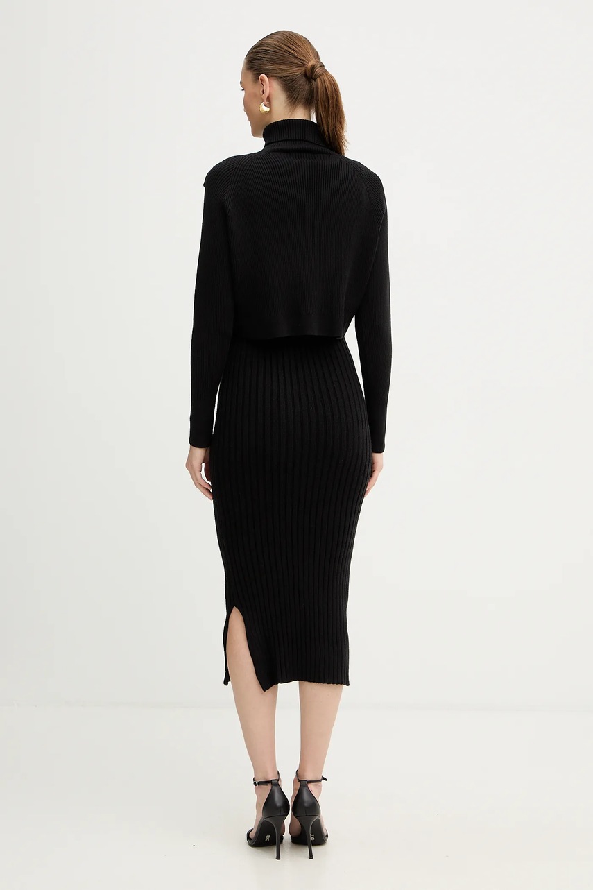 Сукня і светр Morgan колір чорний midi облягаючі RMORIA