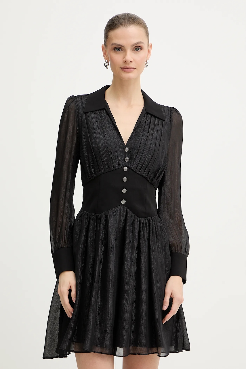 Morgan rochie culoarea negru, mini, evazați, ROPLAM