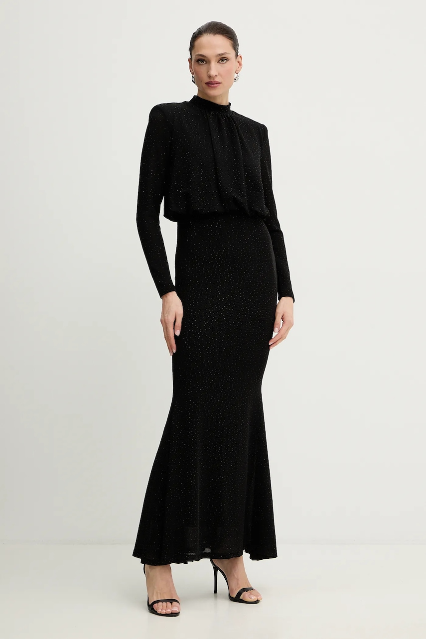 Morgan rochie culoarea negru, maxi, drept, ROSCAR