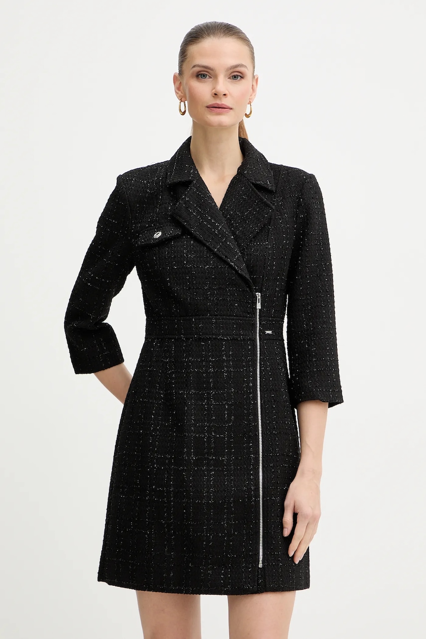 Morgan rochie culoarea negru, mini, mulată, RTIDA