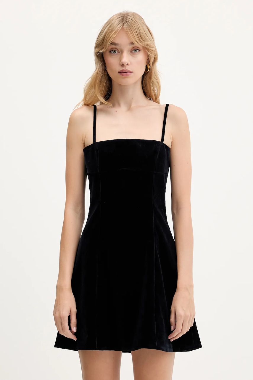 Rotate rochie de catifea mini, evazați, 1146951192