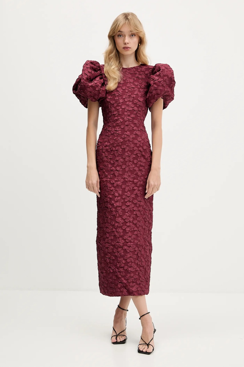 Rotate rochie culoarea bordo, maxi, mulată, 1146012734