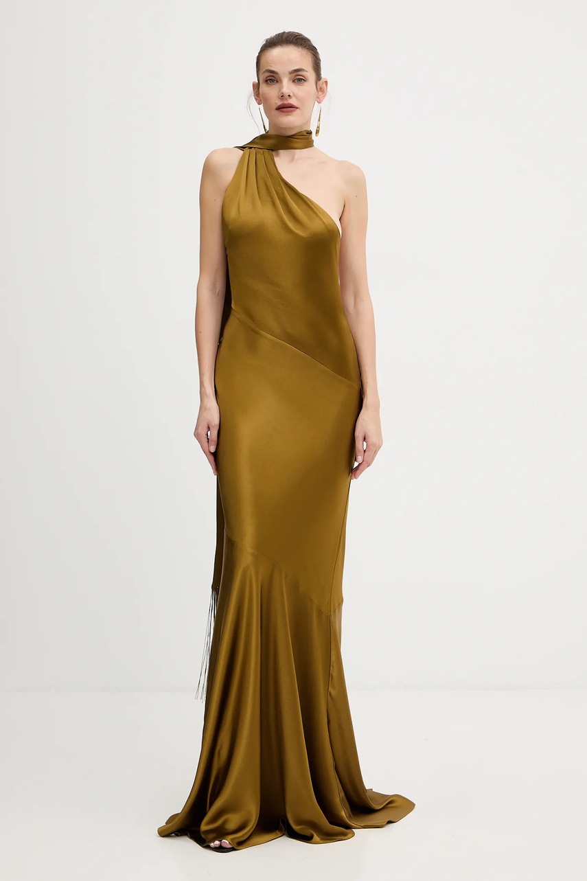 Levně Šaty Retrofete Kelsa zelená barva, maxi, přiléhavé, R-FW25-11950-17