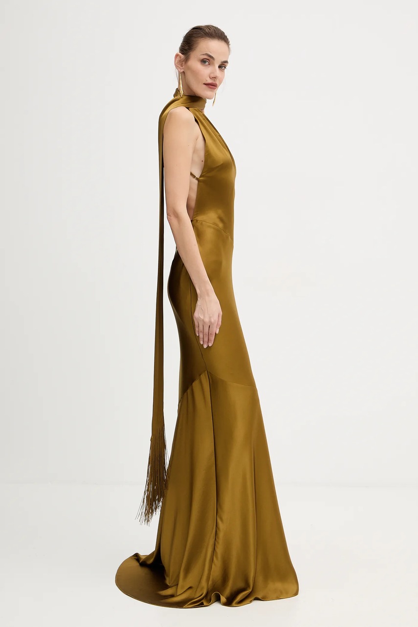 Сукня Retrofete Kelsa колір зелений maxi облягаюча R-FW25-11950-17