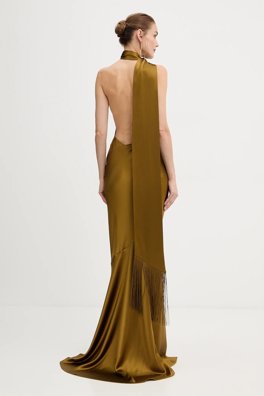 Сукня Retrofete Kelsa колір зелений maxi облягаюча R-FW25-11950-17