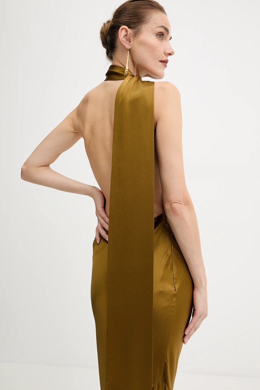 Сукня Retrofete Kelsa колір зелений maxi облягаюча R-FW25-11950-17