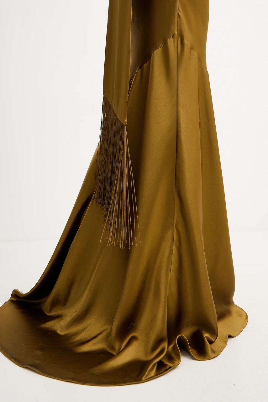 Сукня Retrofete Kelsa колір зелений maxi облягаюча R-FW25-11950-17