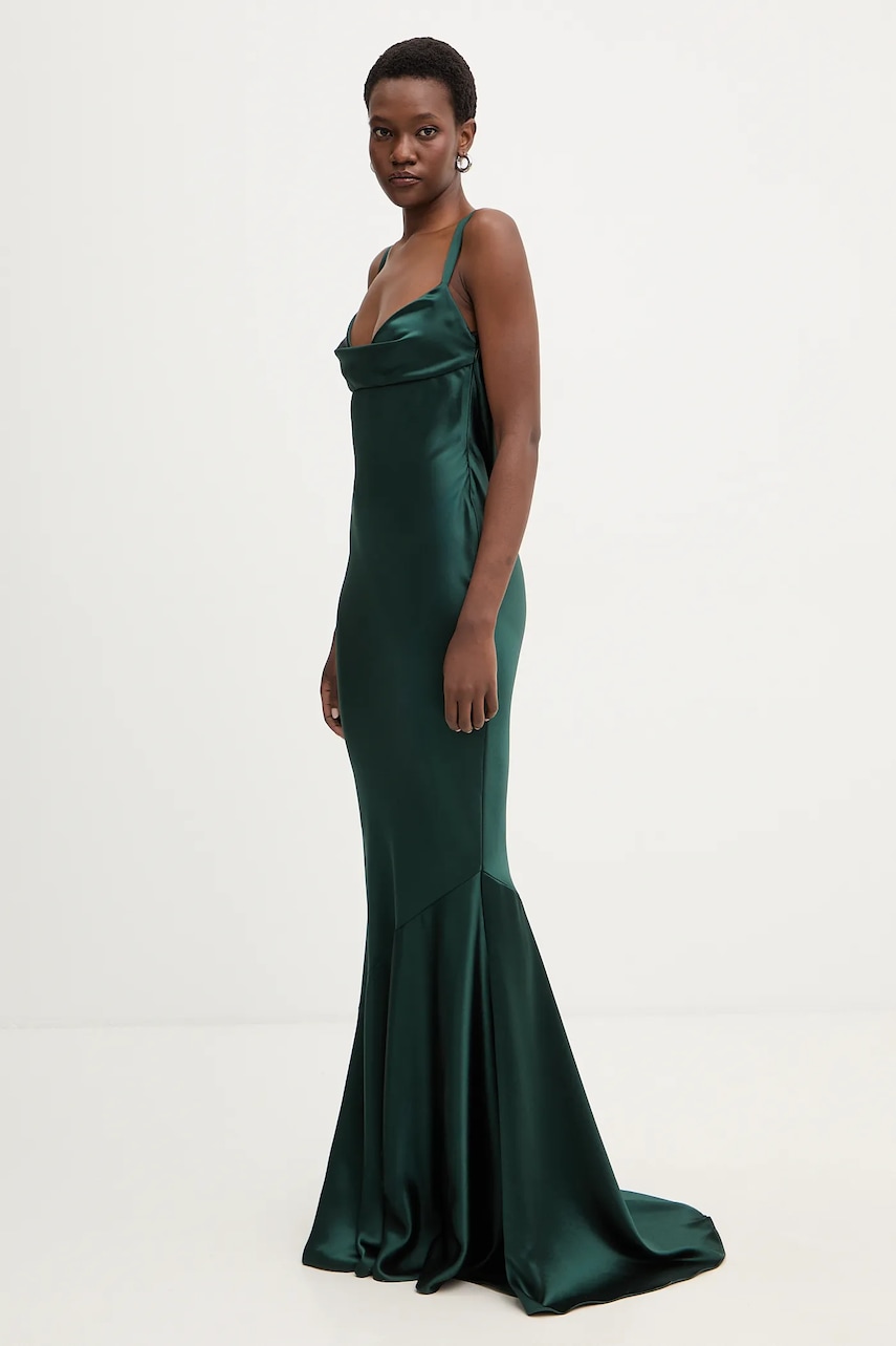 Сукня Retrofete Vinicia колір зелений maxi розкльошена R-FW25-11952-17