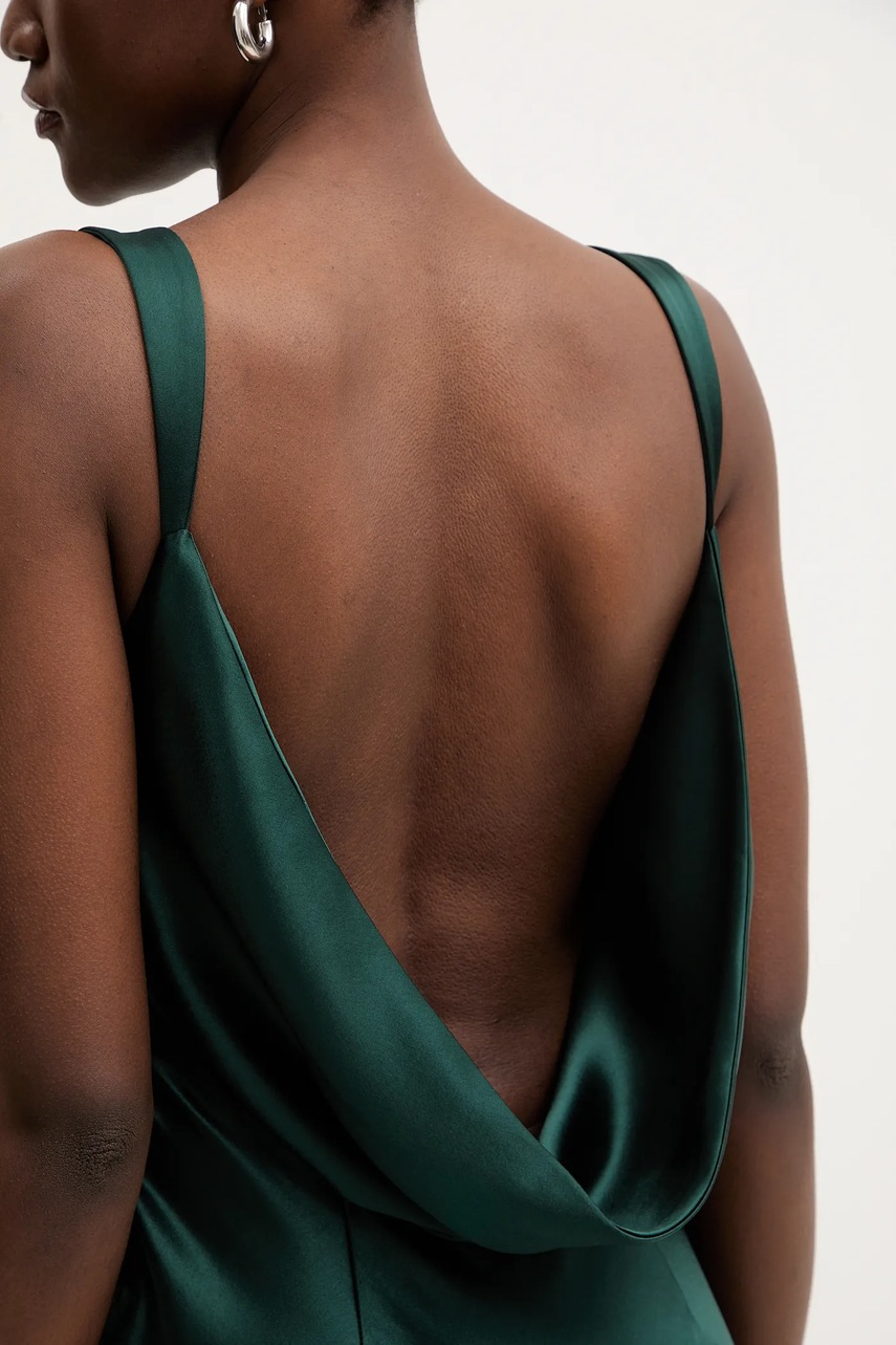 Сукня Retrofete Vinicia колір зелений maxi розкльошена R-FW25-11952-17