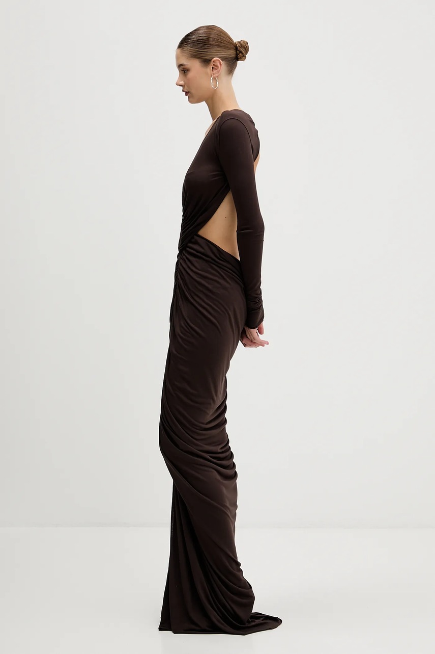 Сукня Rick Owens Lilies Poppy колір коричневий maxi облягаюча LI02E3507.RV