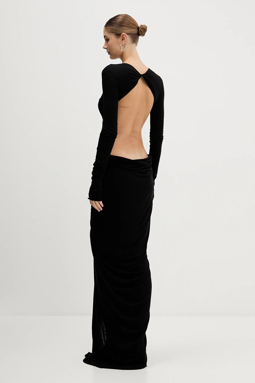 Сукня Rick Owens Lilies Poppy колір чорний maxi облягаюча LI02E3507.RV