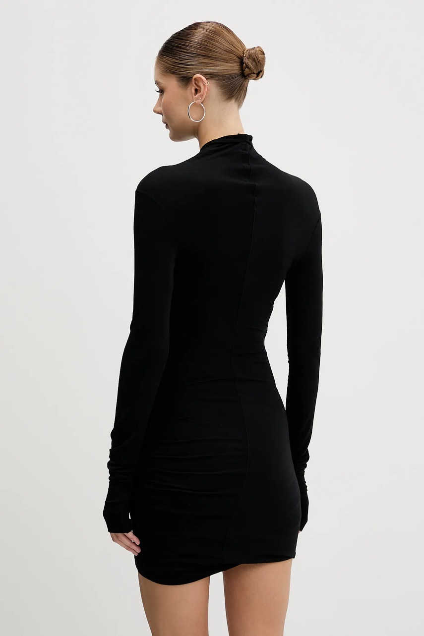 Сукня з додаванням кашеміру Rick Owens Lilies Kairo колір чорний mini облягаюча LI02E3568.JBWS