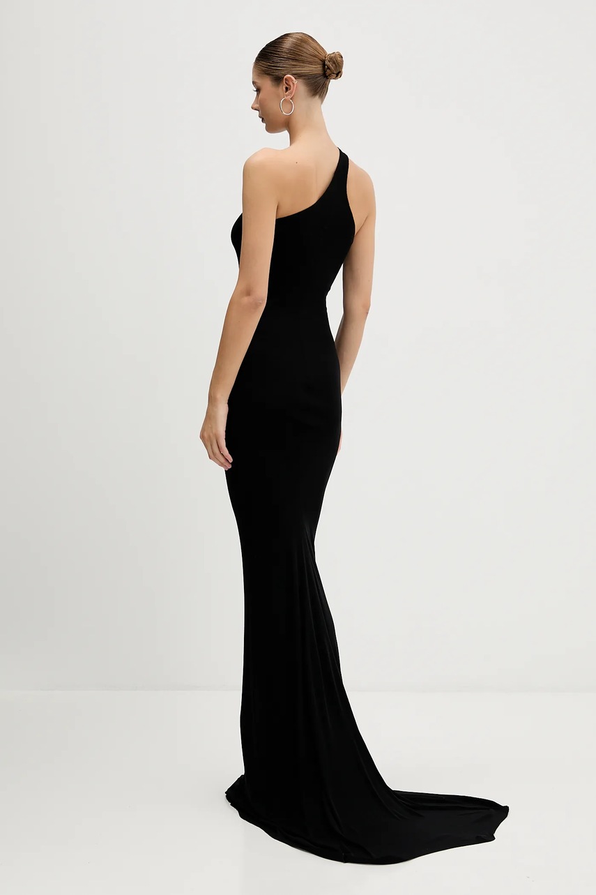 Сукня з віскози Rick Owens Lilies One Shoulder Gown колір чорний maxi облягаюча LI02E3571.RV