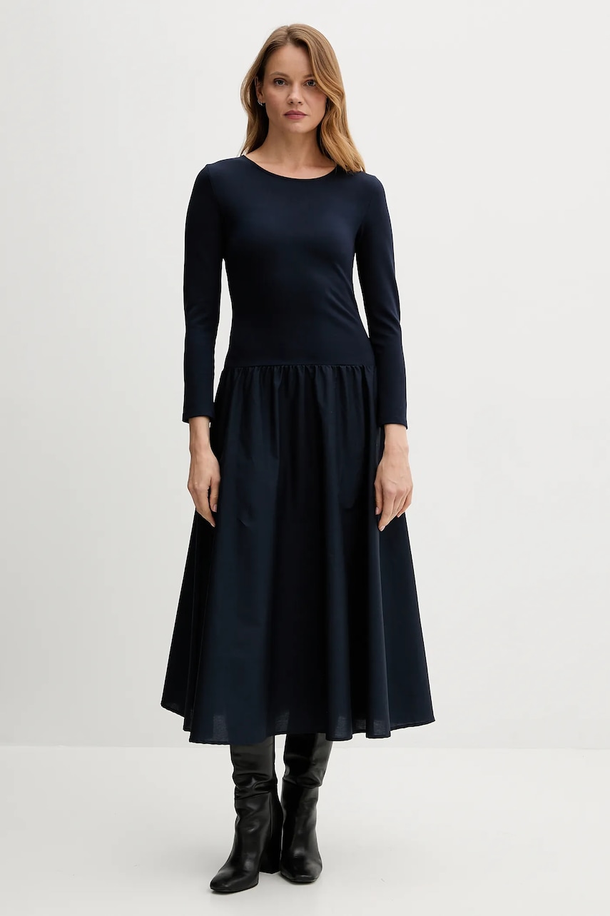 Gant rochie culoarea bleumarin, maxi, evazați, 4503459