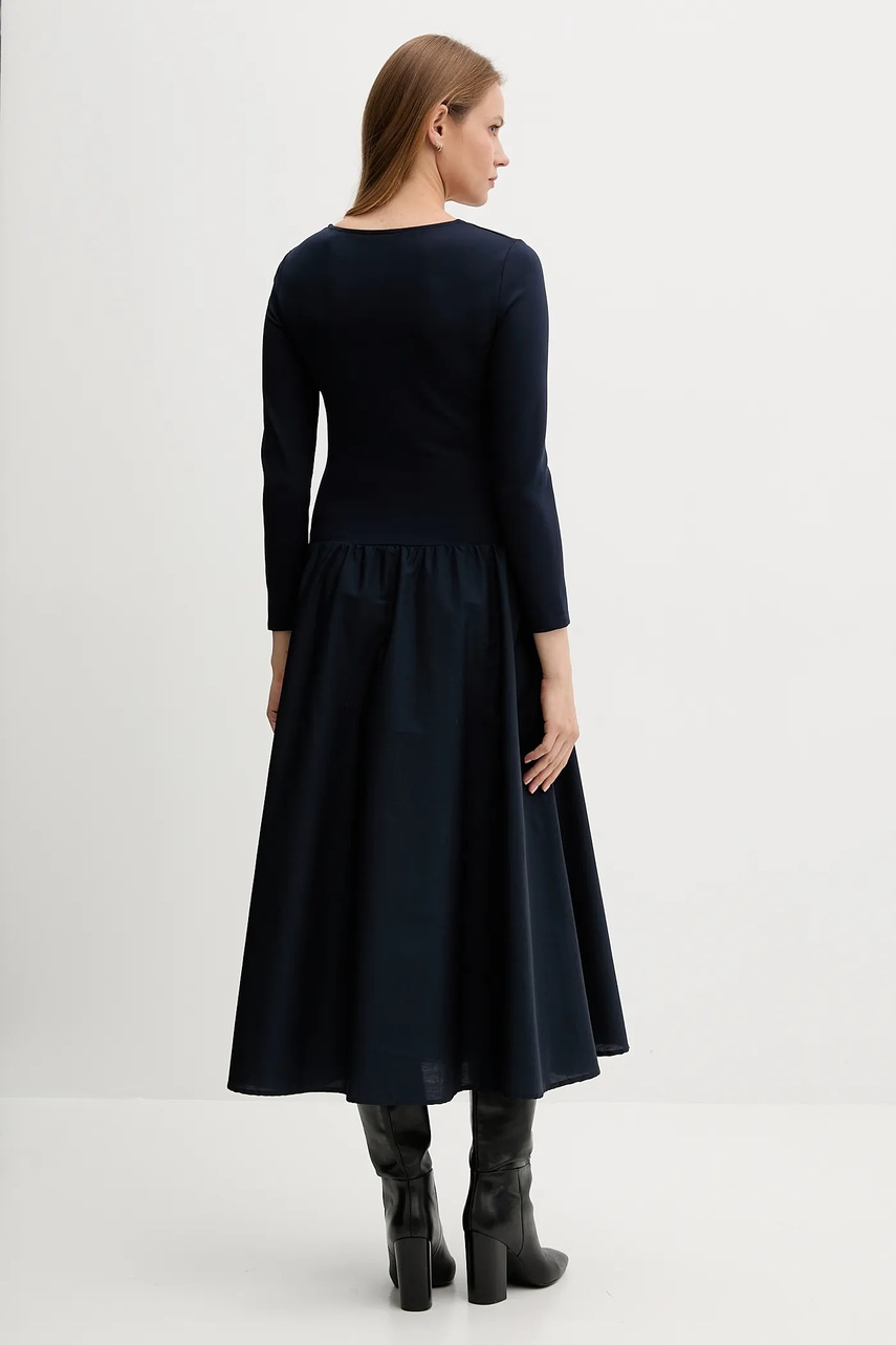 Сукня Gant колір синій maxi розкльошена 4503459