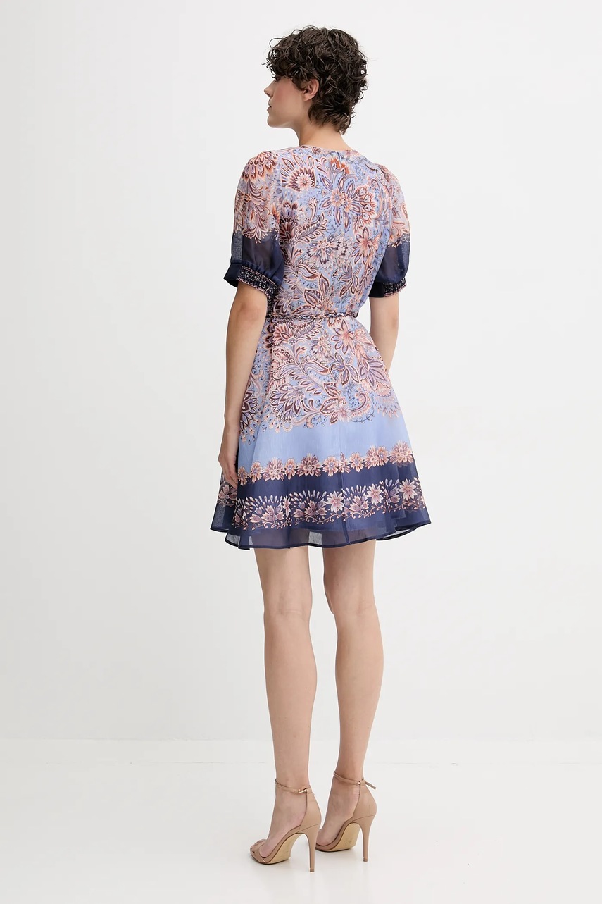 Сукня з додаванням шовку Hale BOB колір синій mini розкльошена 55AL612A