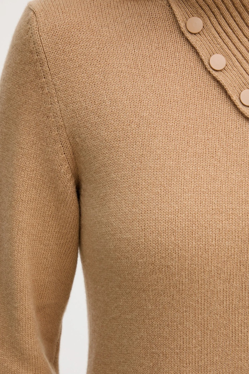 Сукня з додаванням вовни United Colors of Benetton колір коричневий midi облягаюча 1444DV02F