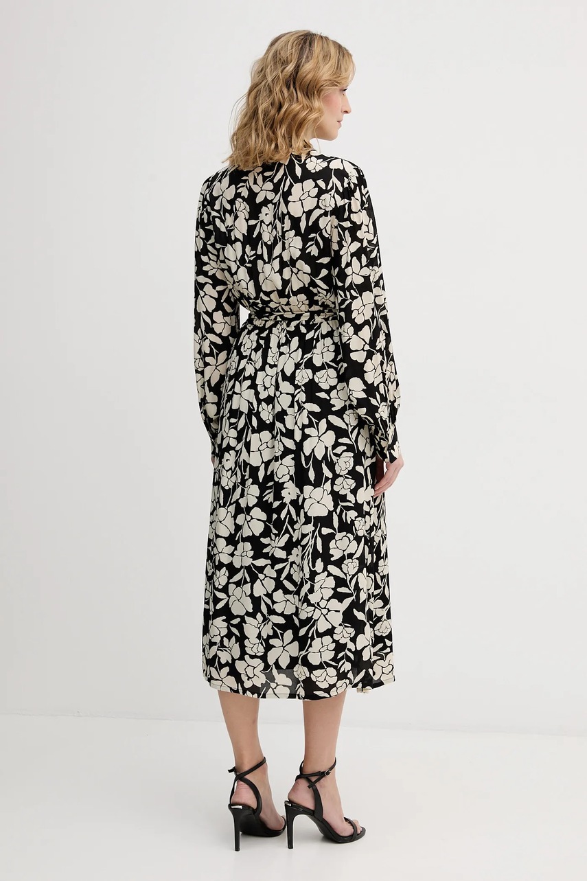 Сукня United Colors of Benetton колір бежевий midi розкльошена 40IGDV0C1