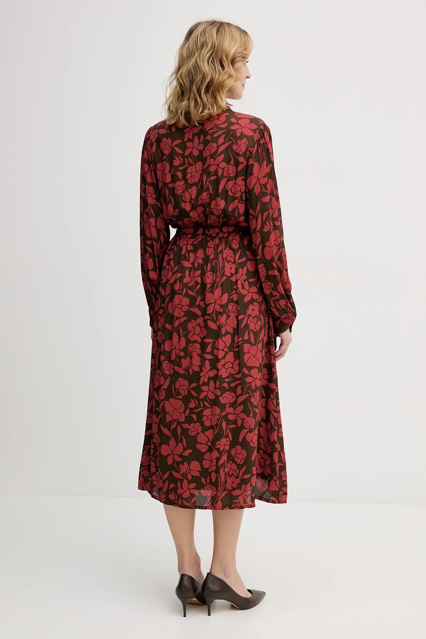 Сукня United Colors of Benetton колір червоний midi розкльошена 40IGDV0C1