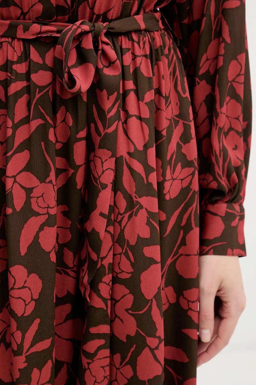 Сукня United Colors of Benetton колір червоний midi розкльошена 40IGDV0C1