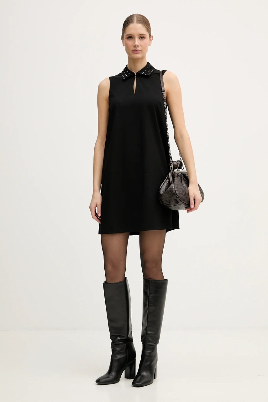 Сукня United Colors of Benetton колір чорний mini пряма 4E6QDV0C0