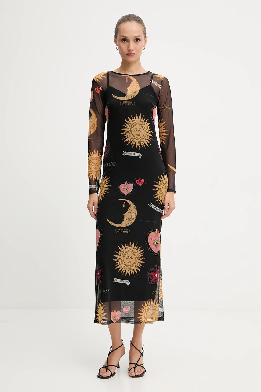 Сукня Never Fully Dressed колір чорний maxi облягаюча NFDDR1801