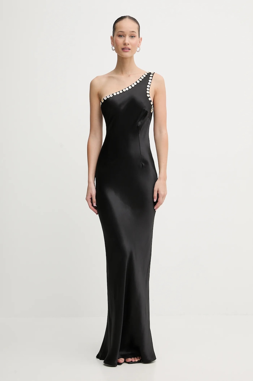 Never Fully Dressed rochie din viscoză culoarea negru, maxi, drept, NFDDR3035