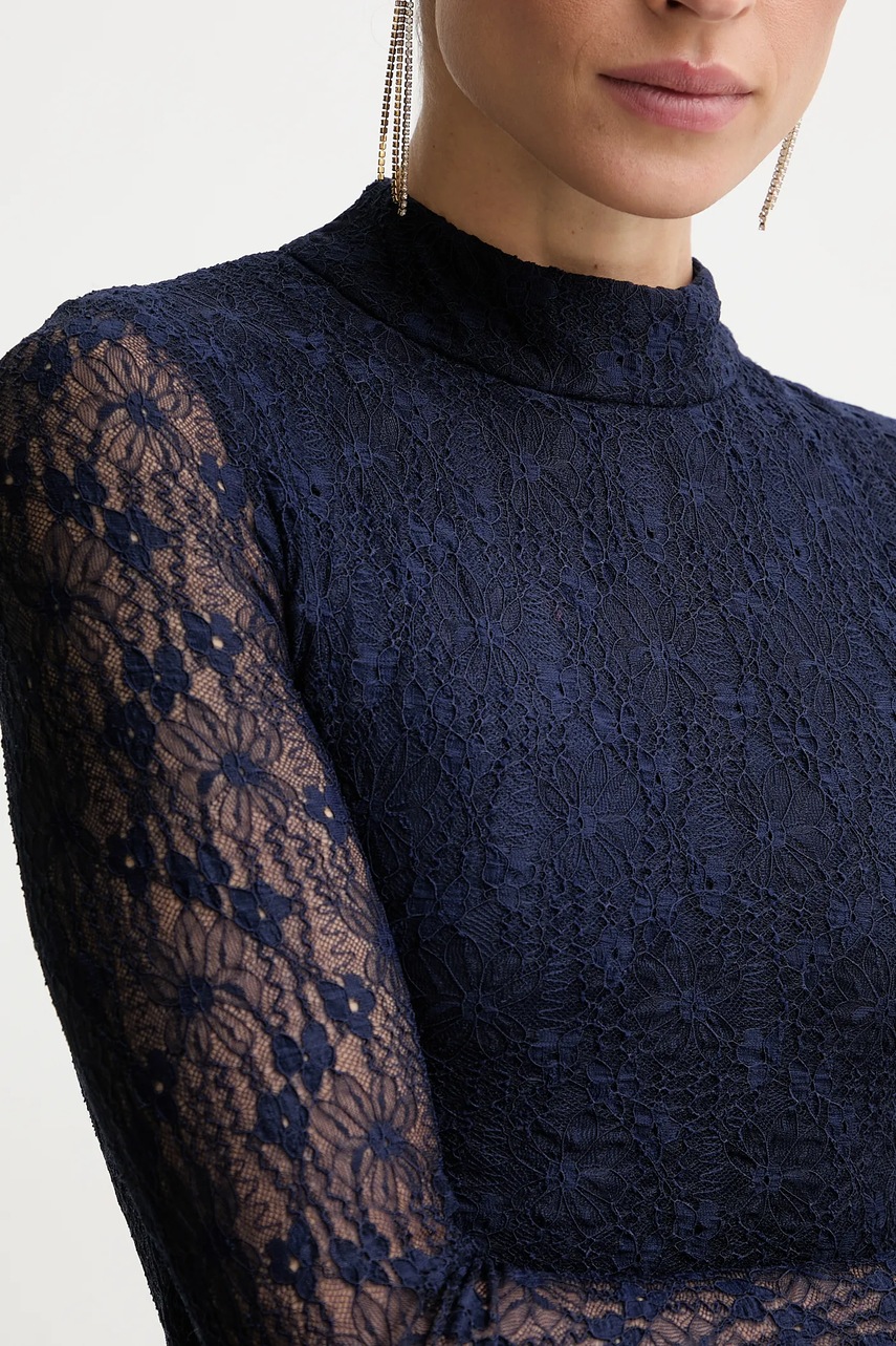 Сукня Bardot колір синій midi розкльошена 59476DB2