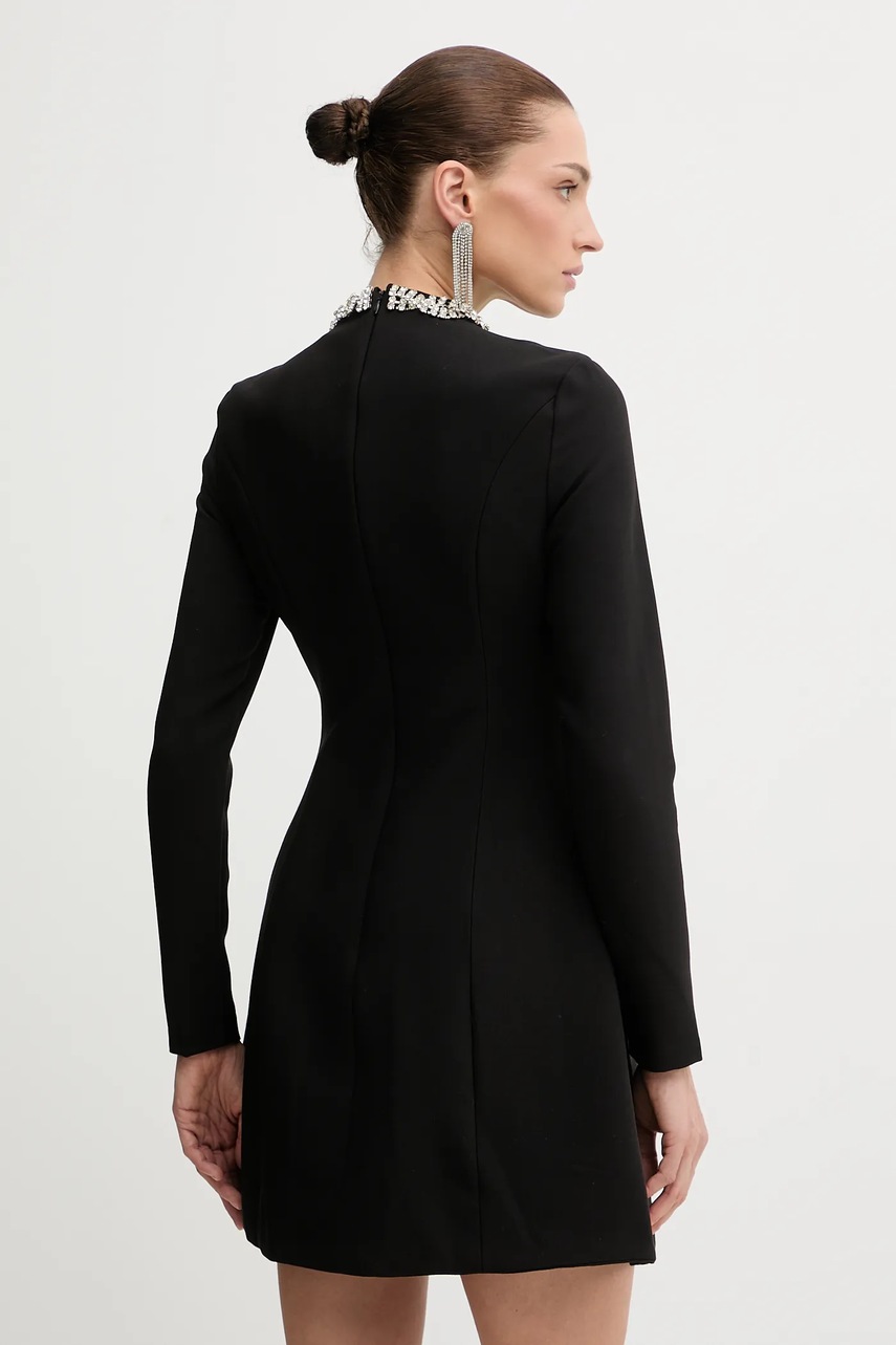 Сукня Bardot колір чорний mini розкльошена 59527DB1