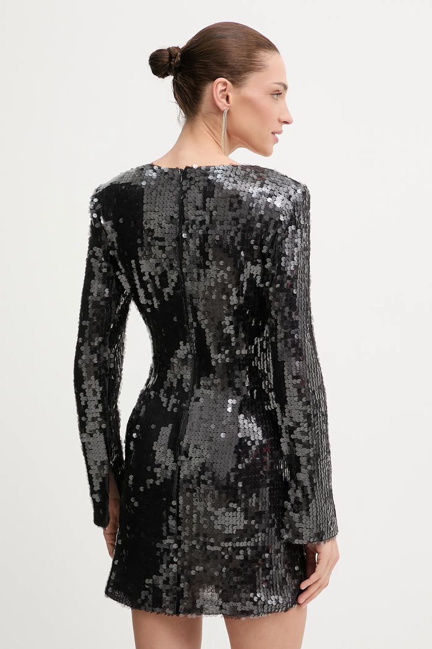 Сукня Bardot колір сірий mini розкльошена 60120DB