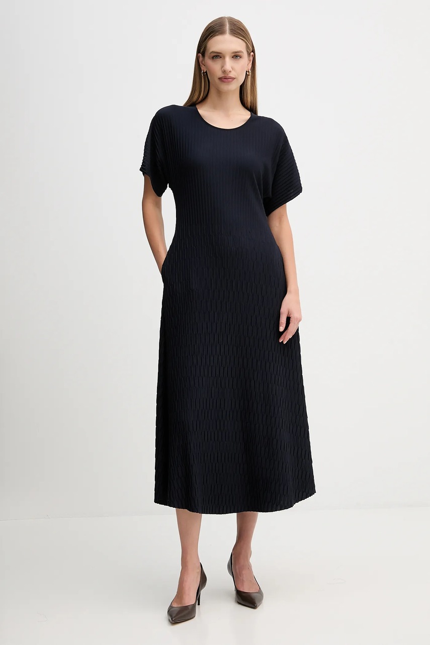 Сукня Sandro Ferrone колір синій midi розкльошена S14YBFBACILLO