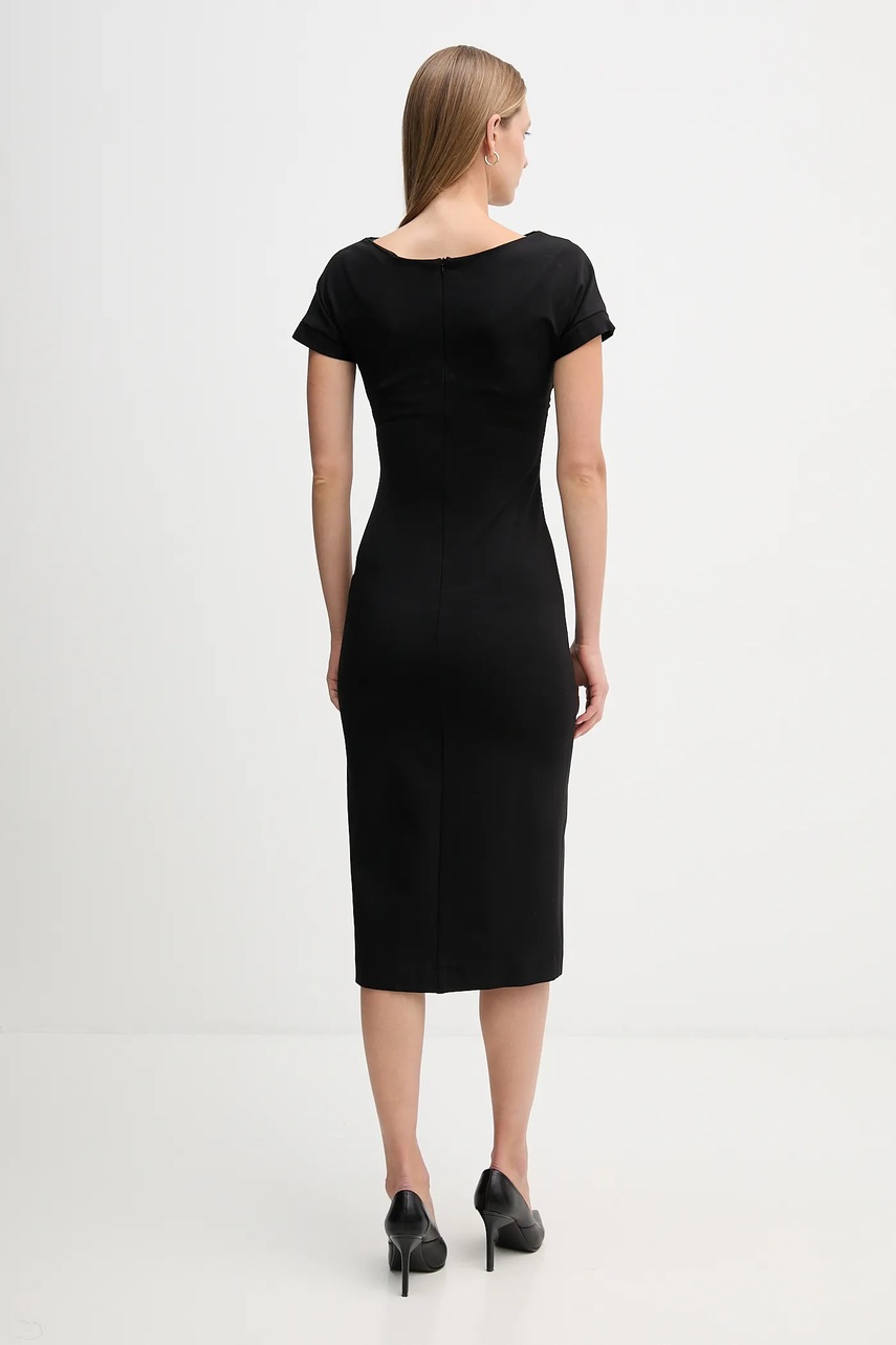 Сукня Sandro Ferrone колір чорний midi розкльошена S23YBFBOMBO