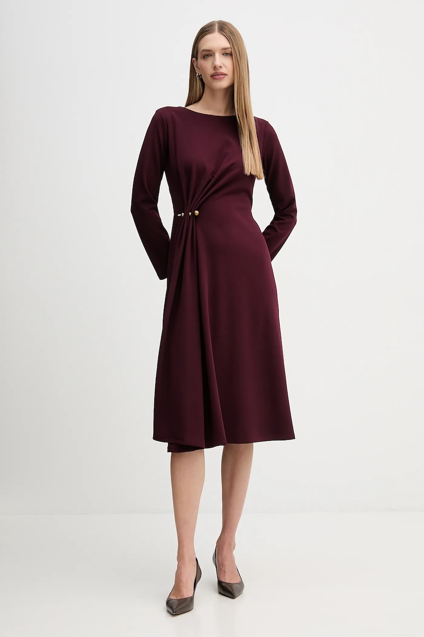 Sandro Ferrone rochie culoarea bordo, midi, evazați, S31YBFPONY