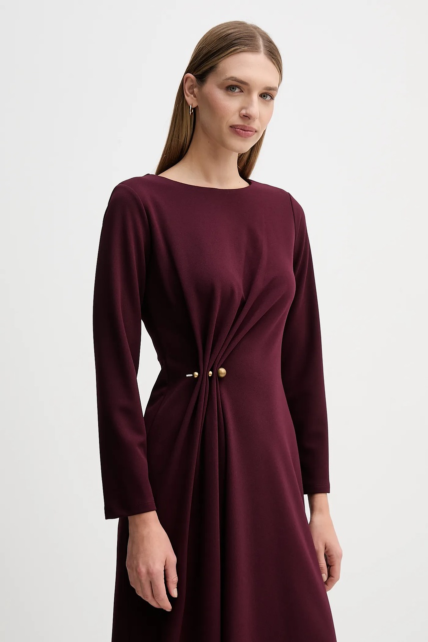 Сукня Sandro Ferrone колір бордовий midi розкльошена S31YBFPONY