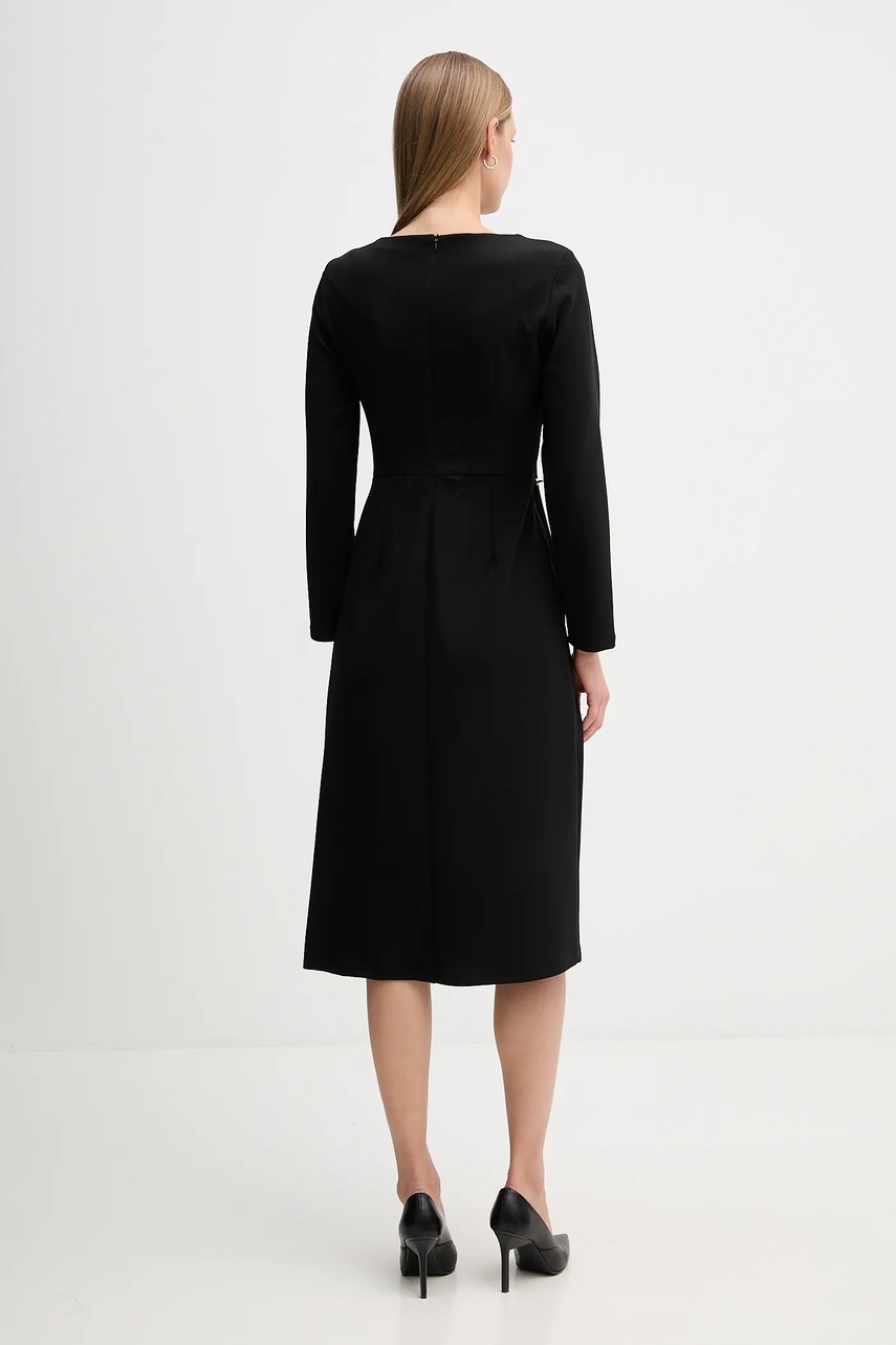 Сукня Sandro Ferrone колір чорний midi розкльошена S31YBFPONY