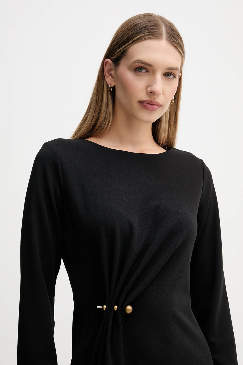 Сукня Sandro Ferrone колір чорний midi розкльошена S31YBFPONY