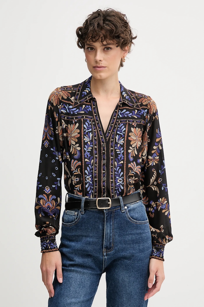 Hale BOB cămașă de matase culoarea negru, cu guler clasic, regular, 57HC220A