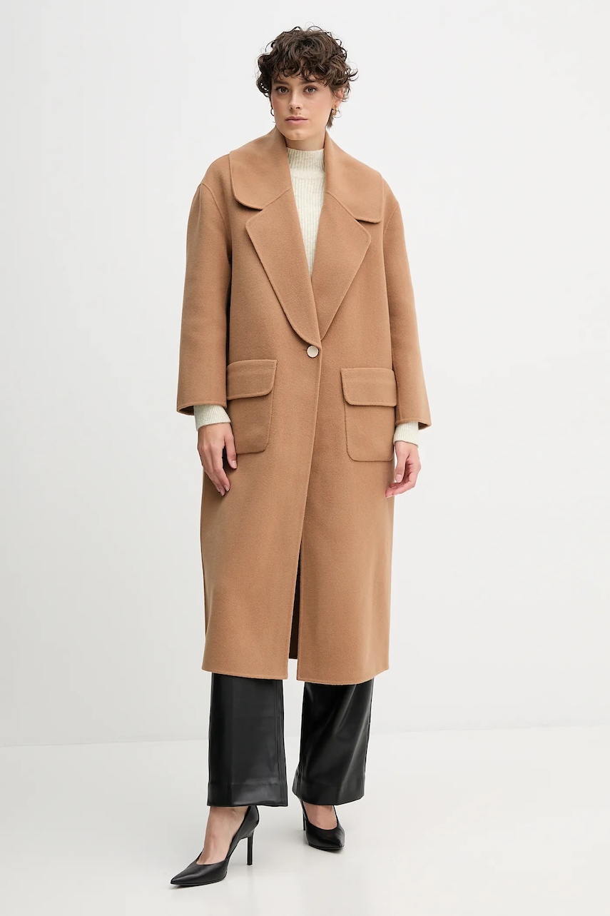 Hale BOB palton de lână culoarea maro, 58MC742A