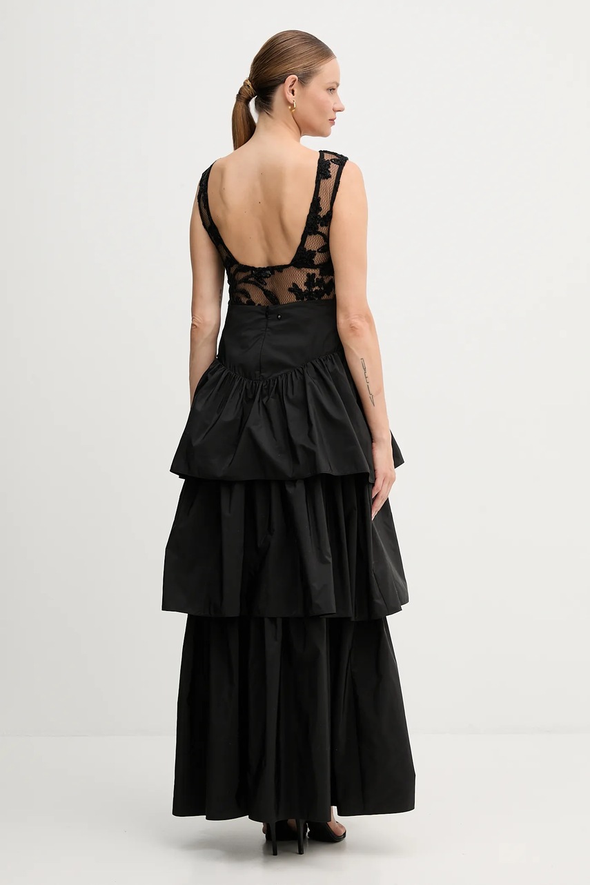 Сукня Pedro del Hierro колір чорний midi розкльошена