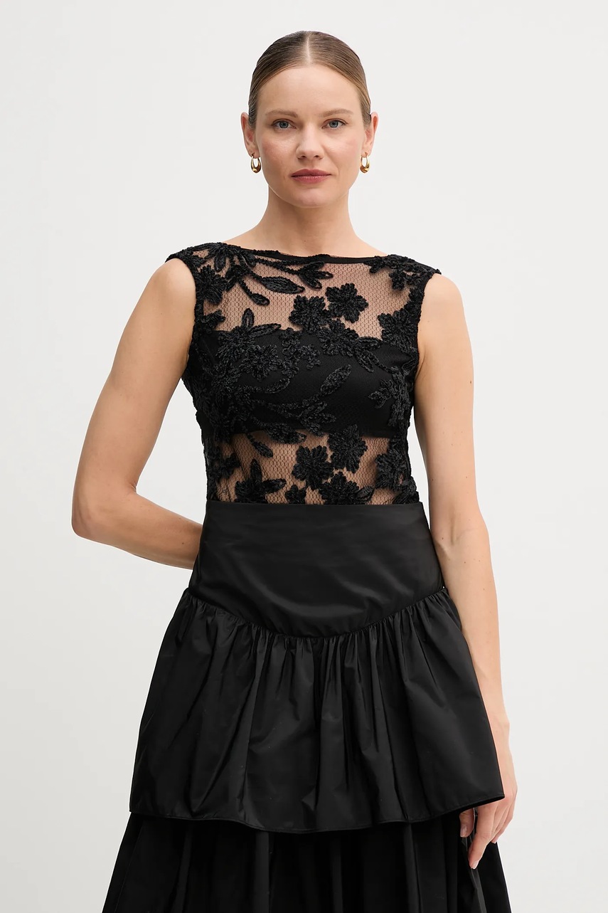 Сукня Pedro del Hierro колір чорний midi розкльошена